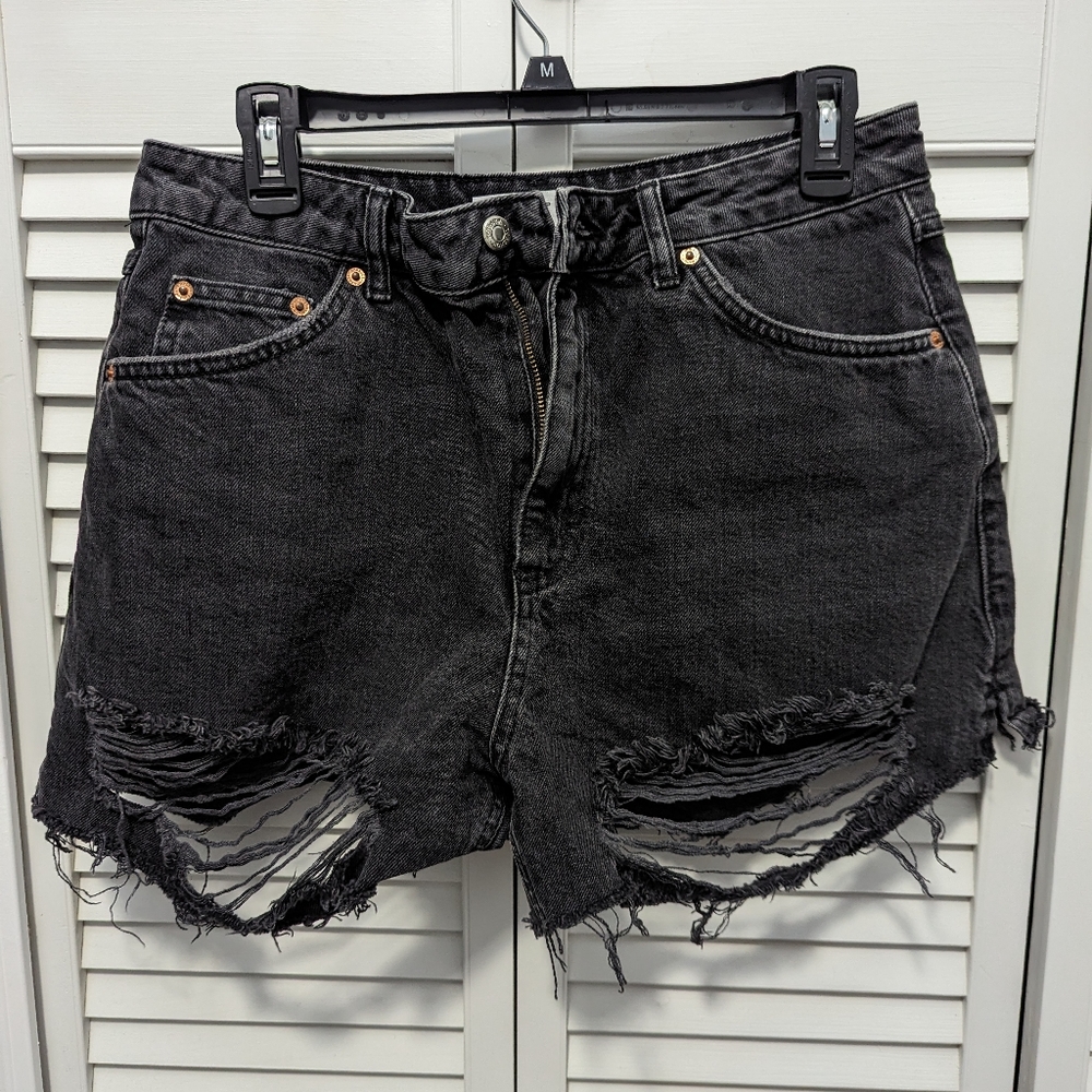 Topshop Black Jean Shorts